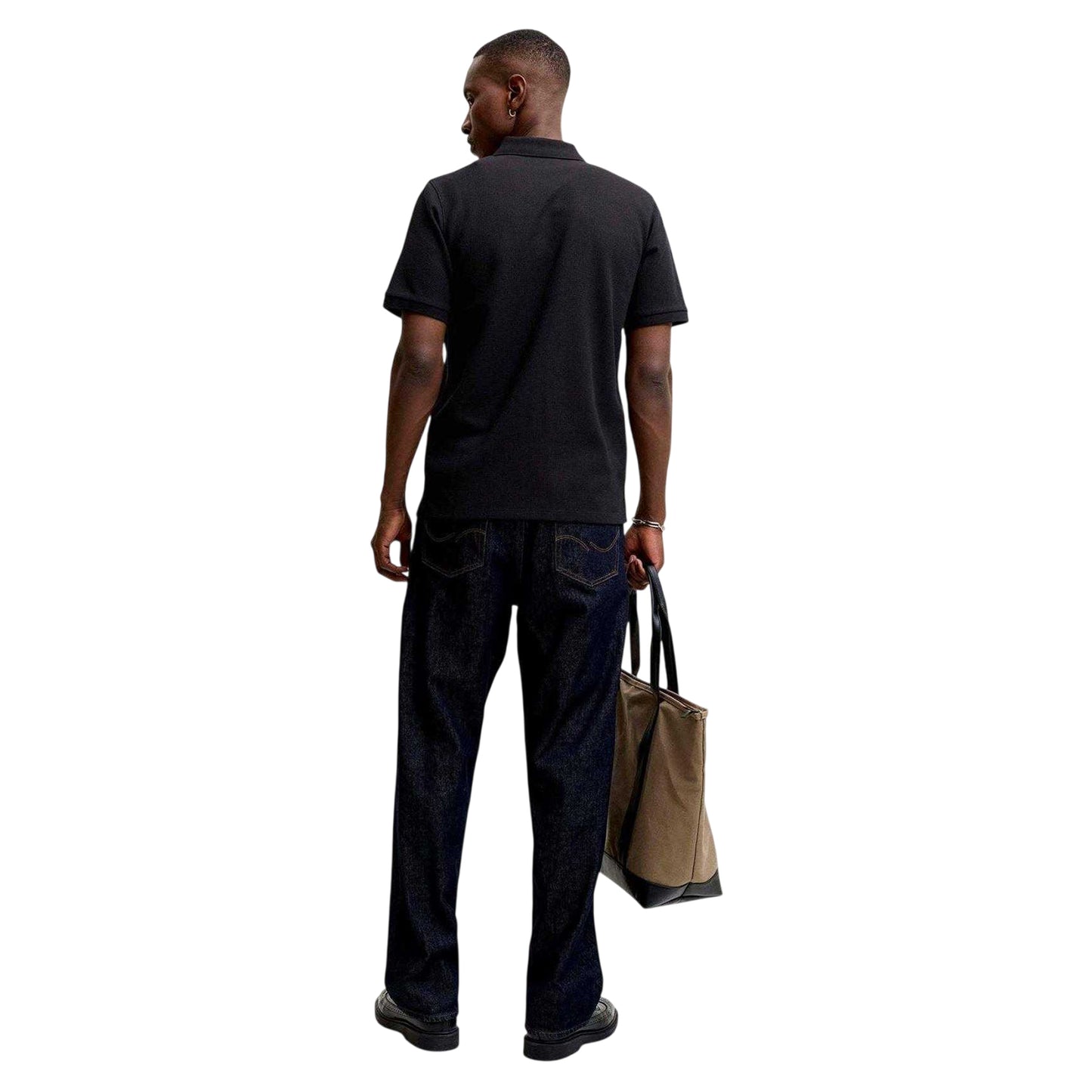 Black - Lifestyle - Jack And Jones Mens Austin Waffle Polo Shirt