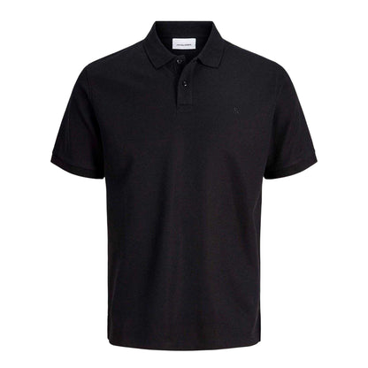 Black - Front - Jack And Jones Mens Austin Waffle Polo Shirt