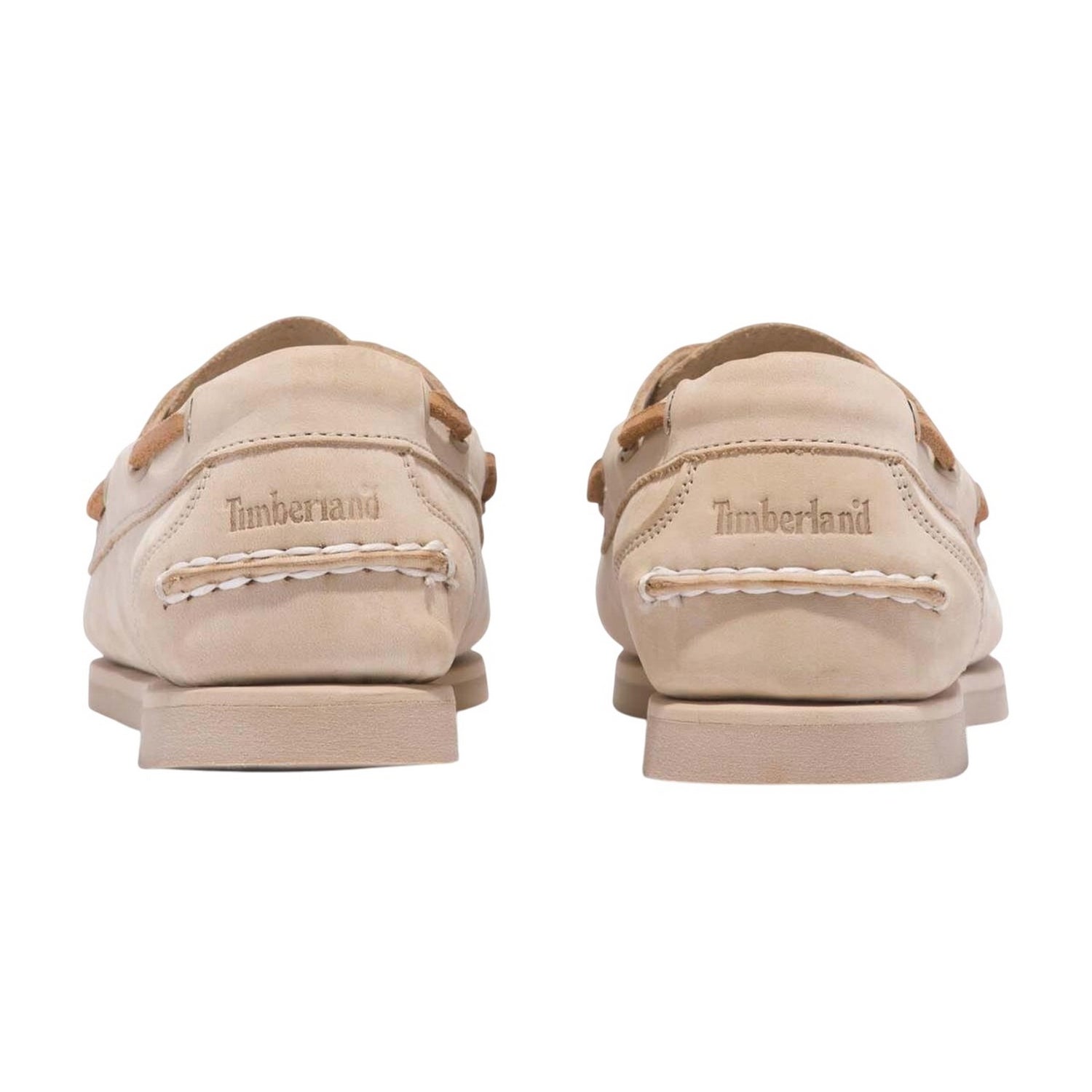 Beige - Back - Timberland Mens Classic Leather Boat Shoes