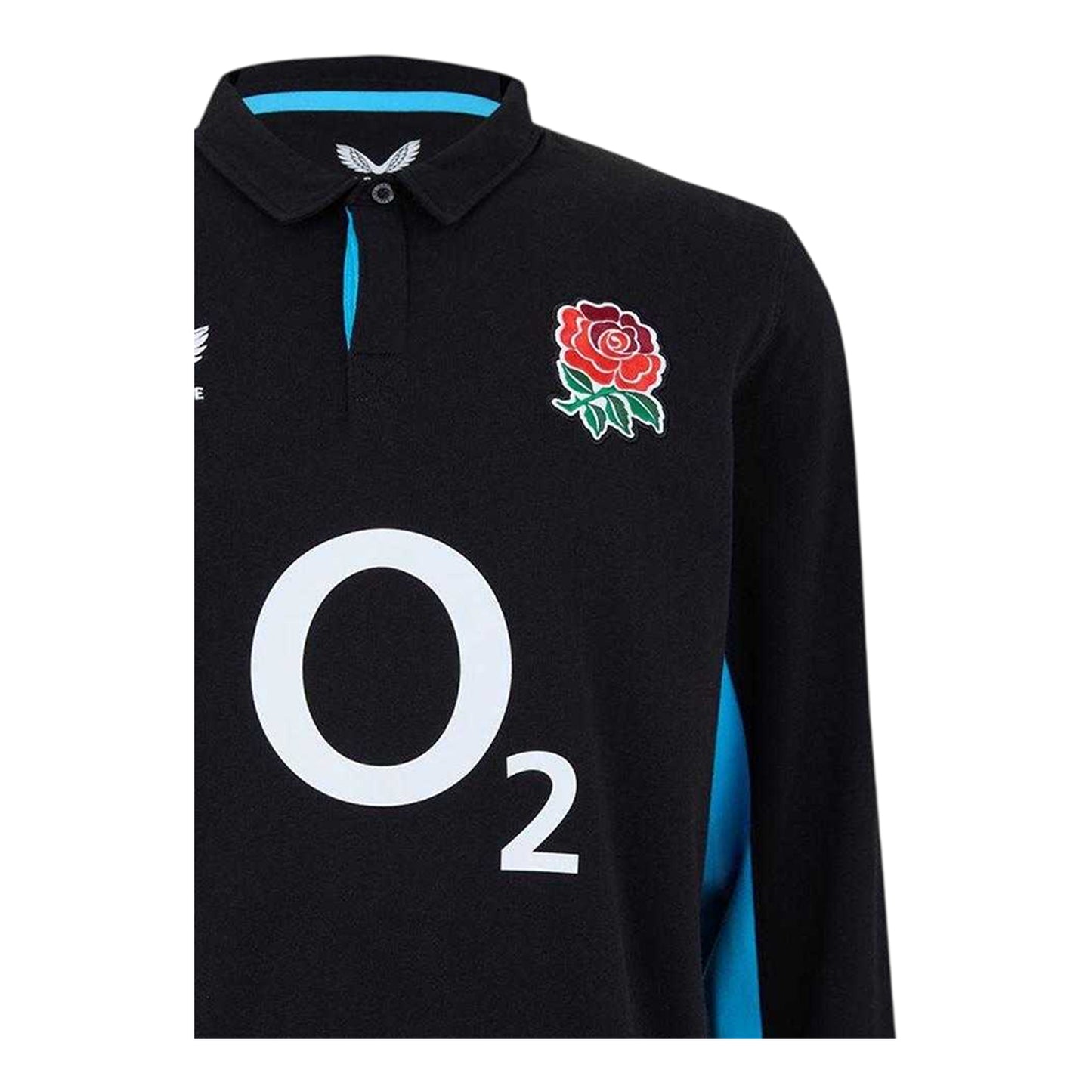 Black-Blue - Side - Castore Mens 2025 England Rugby Long-Sleeved Polo Shirt