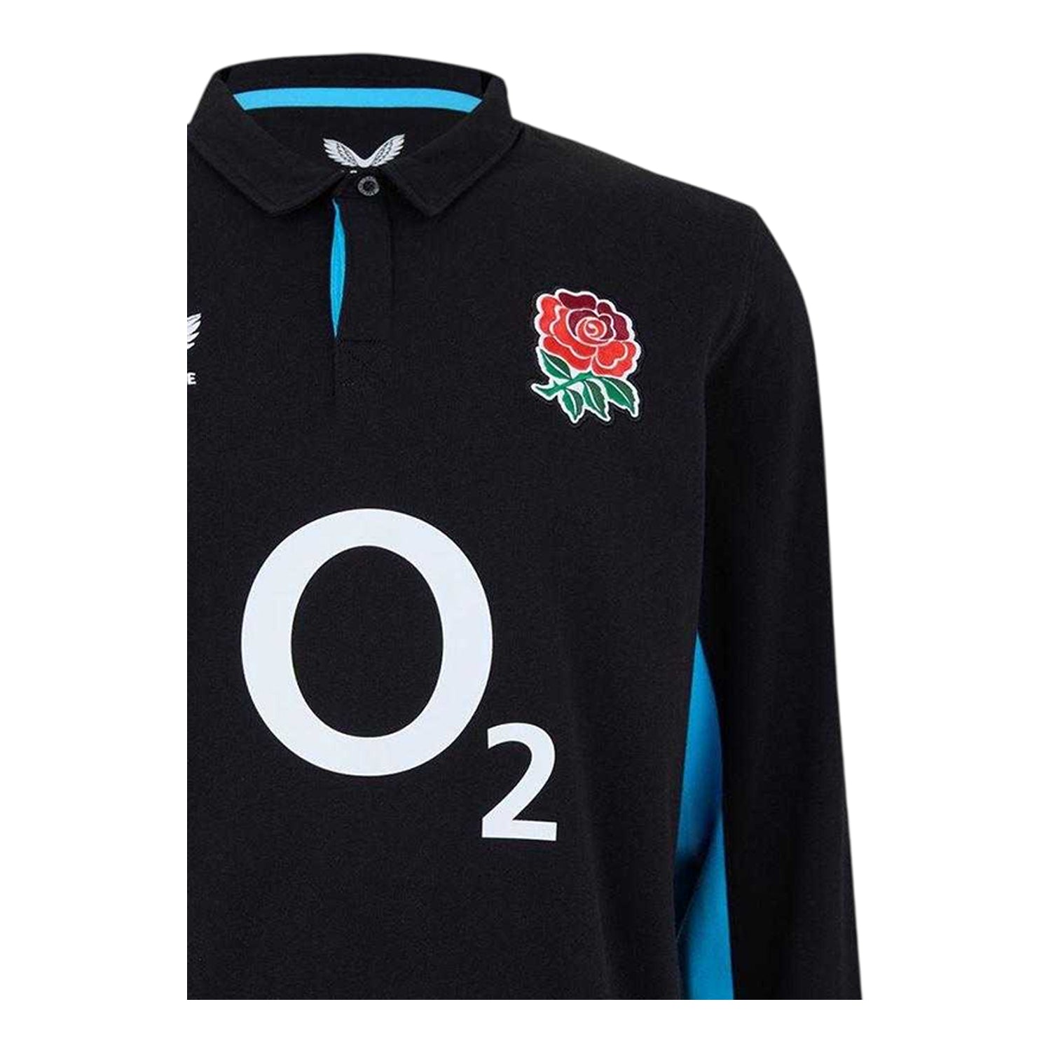 Black-Blue - Side - Castore Mens 2025 England Rugby Long-Sleeved Polo Shirt