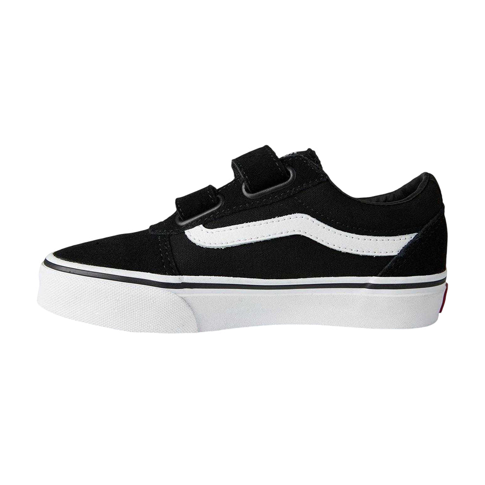 Black - Side - Vans Childrens-Kids Ward Suede Low Trainers