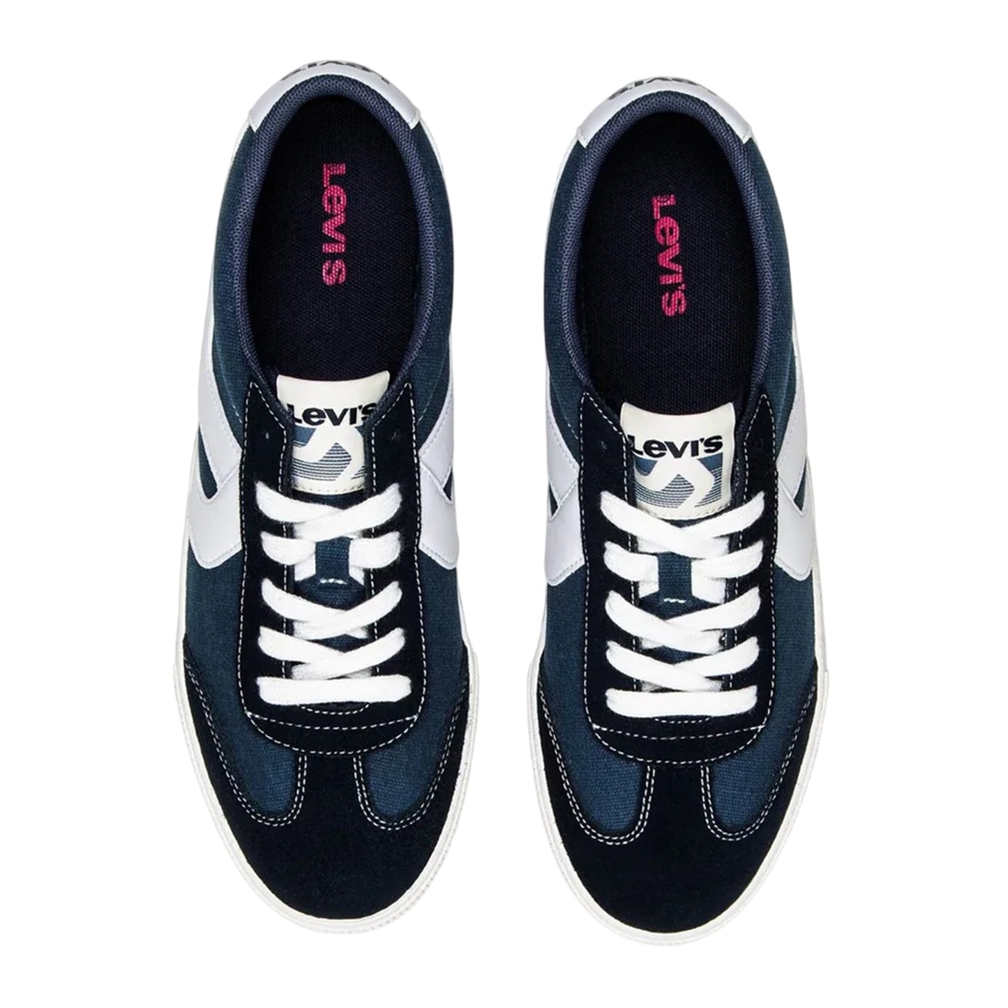 Navy Blue - Side - Levis Unisex Adult Two Tone Suede Trainers