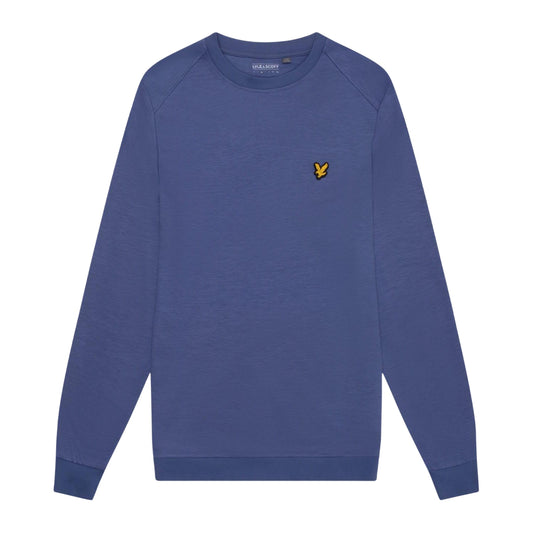 Blue - Front - Lyle & Scott Mens Fly Fleece Crew Neck Sweatshirt