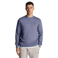 Blue - Side - Lyle & Scott Mens Fly Fleece Crew Neck Sweatshirt