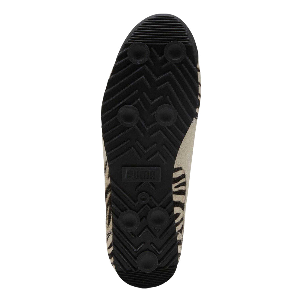Black-White - Lifestyle - Puma Womens-Ladies Zebra Leather Low Trainers