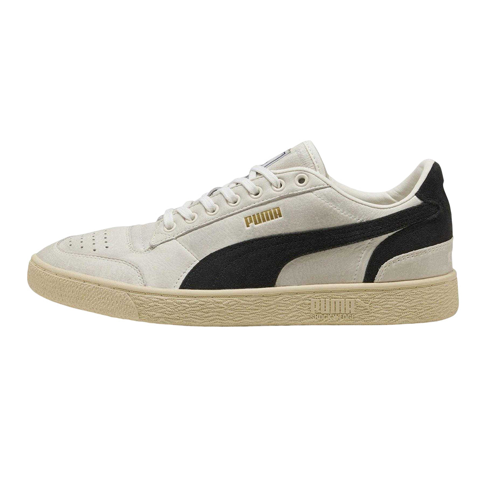 Warm White - Side - Puma Mens Majesty Suede Low Cut Trainers