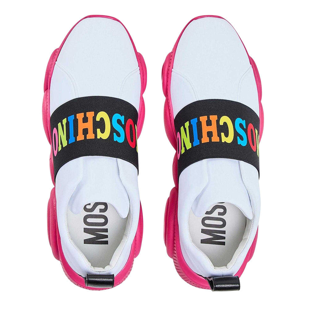 Purple - Side - Moschino Childrens-Kids Teddy Bear Sliders
