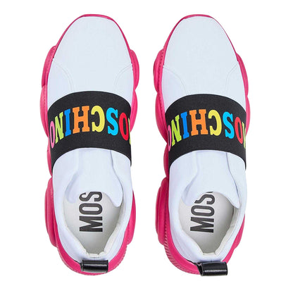 Purple - Side - Moschino Childrens-Kids Teddy Bear Sliders