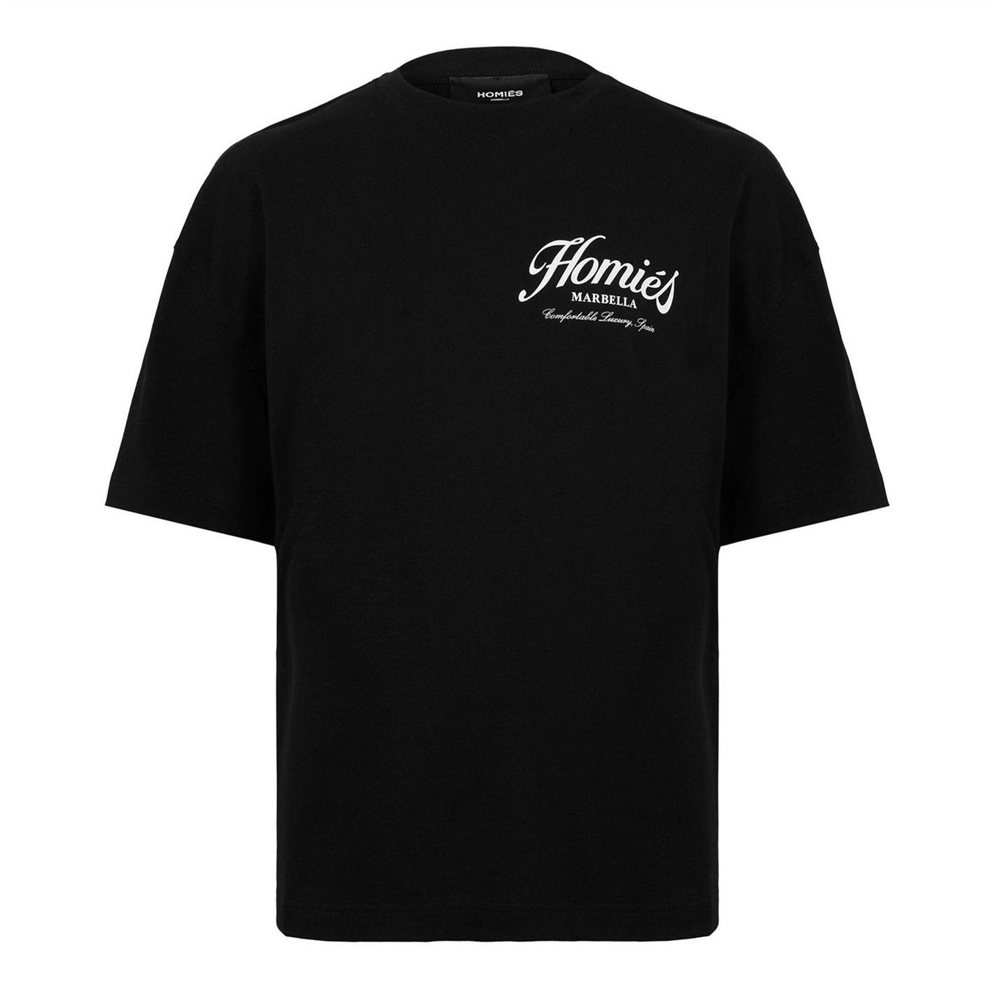 Black - Front - Homies Marbella Mens Essentials Oversized T-Shirt