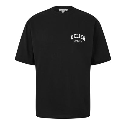 Black-White - Front - Belier Mens Campus Atelier T-Shirt