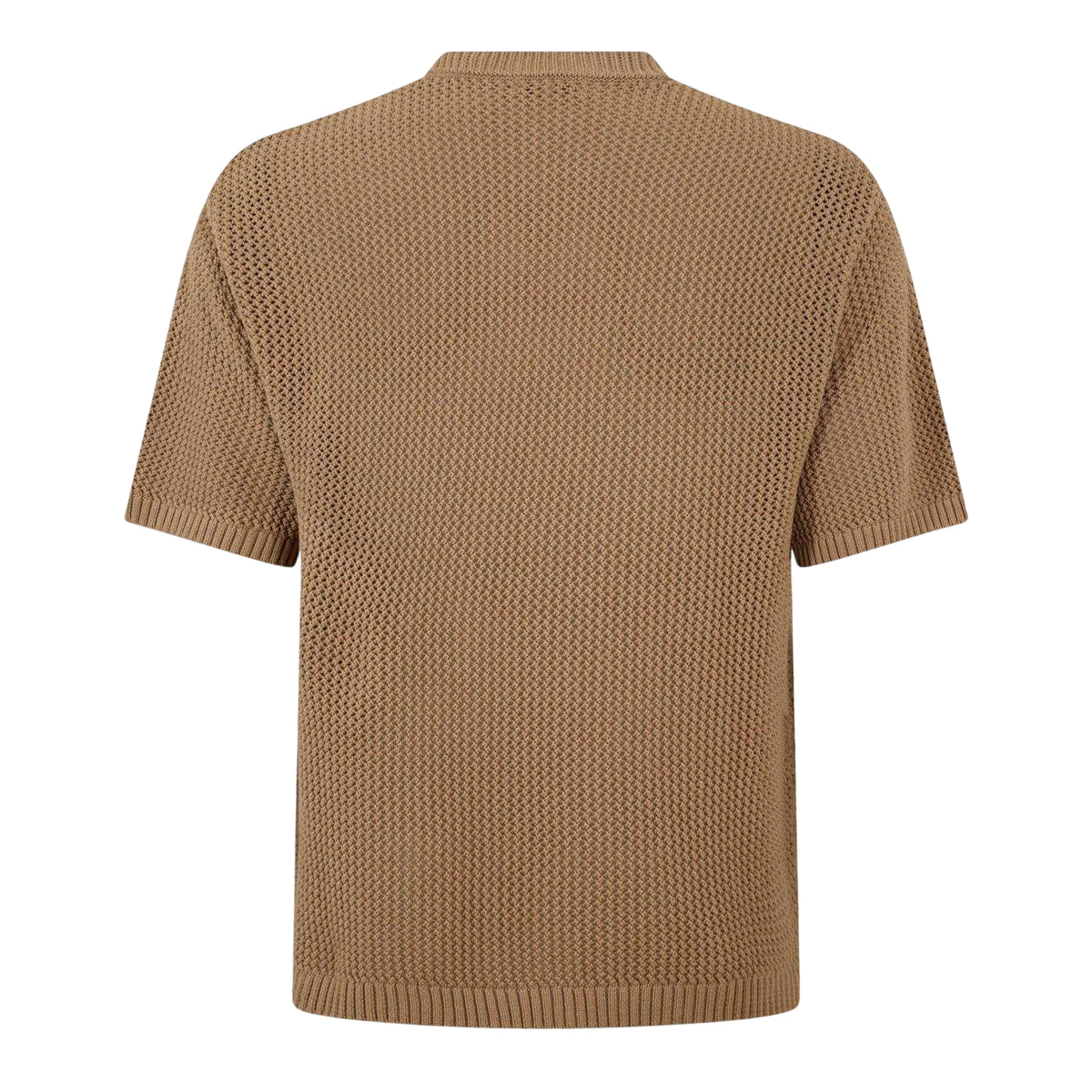 Mocha - Back - Belier Mens Logo Knitted T-Shirt