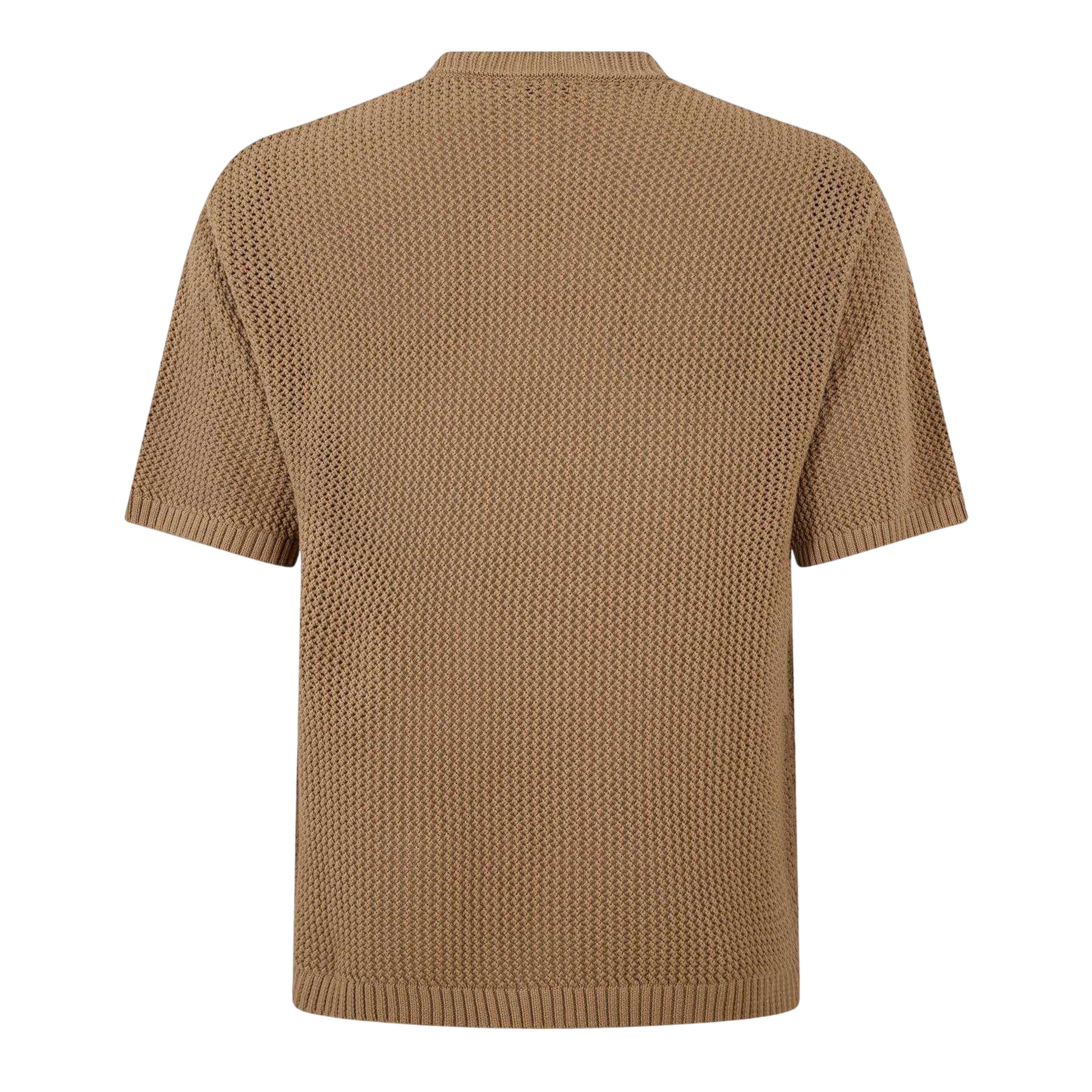 Mocha - Back - Belier Mens Logo Knitted T-Shirt