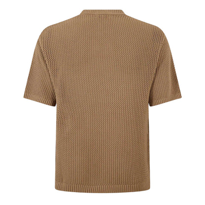 Mocha - Back - Belier Mens Logo Knitted T-Shirt