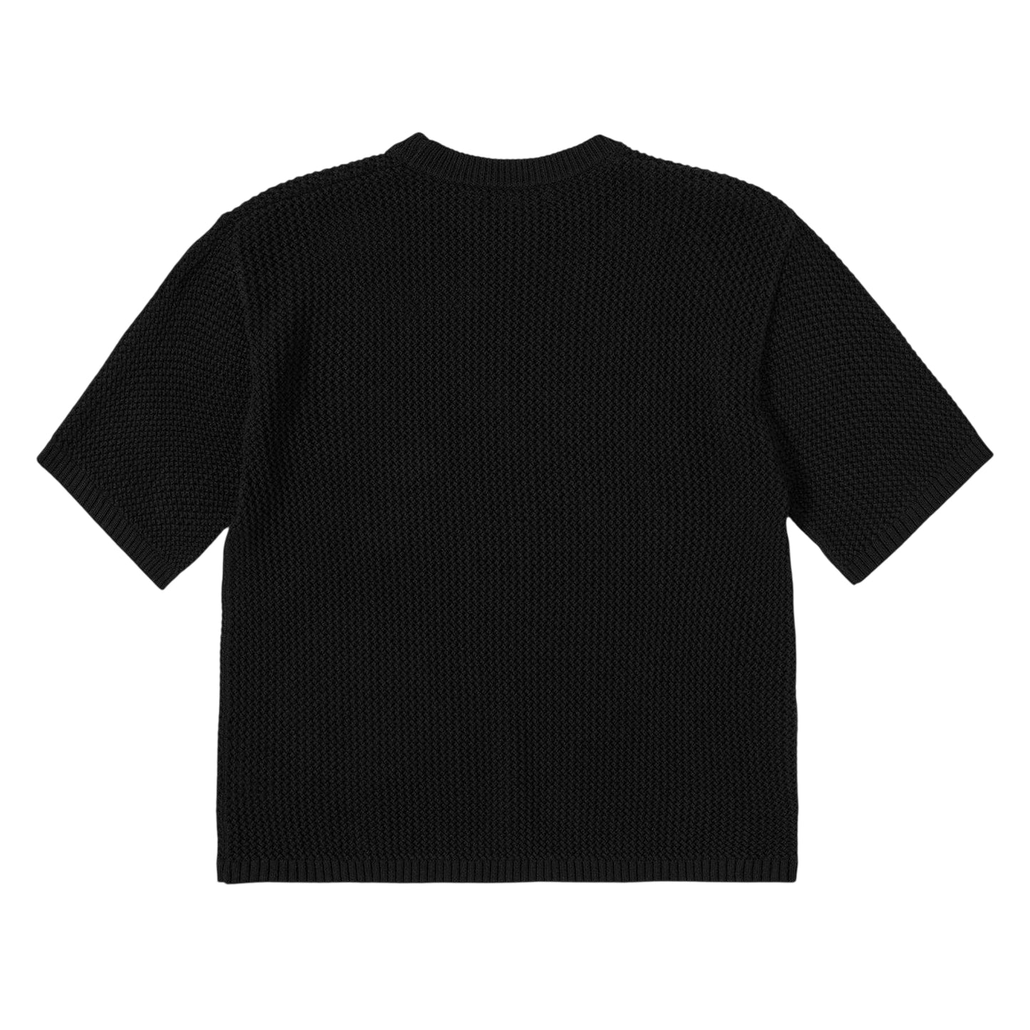 Black - Front - Belier Mens Logo Knitted T-Shirt