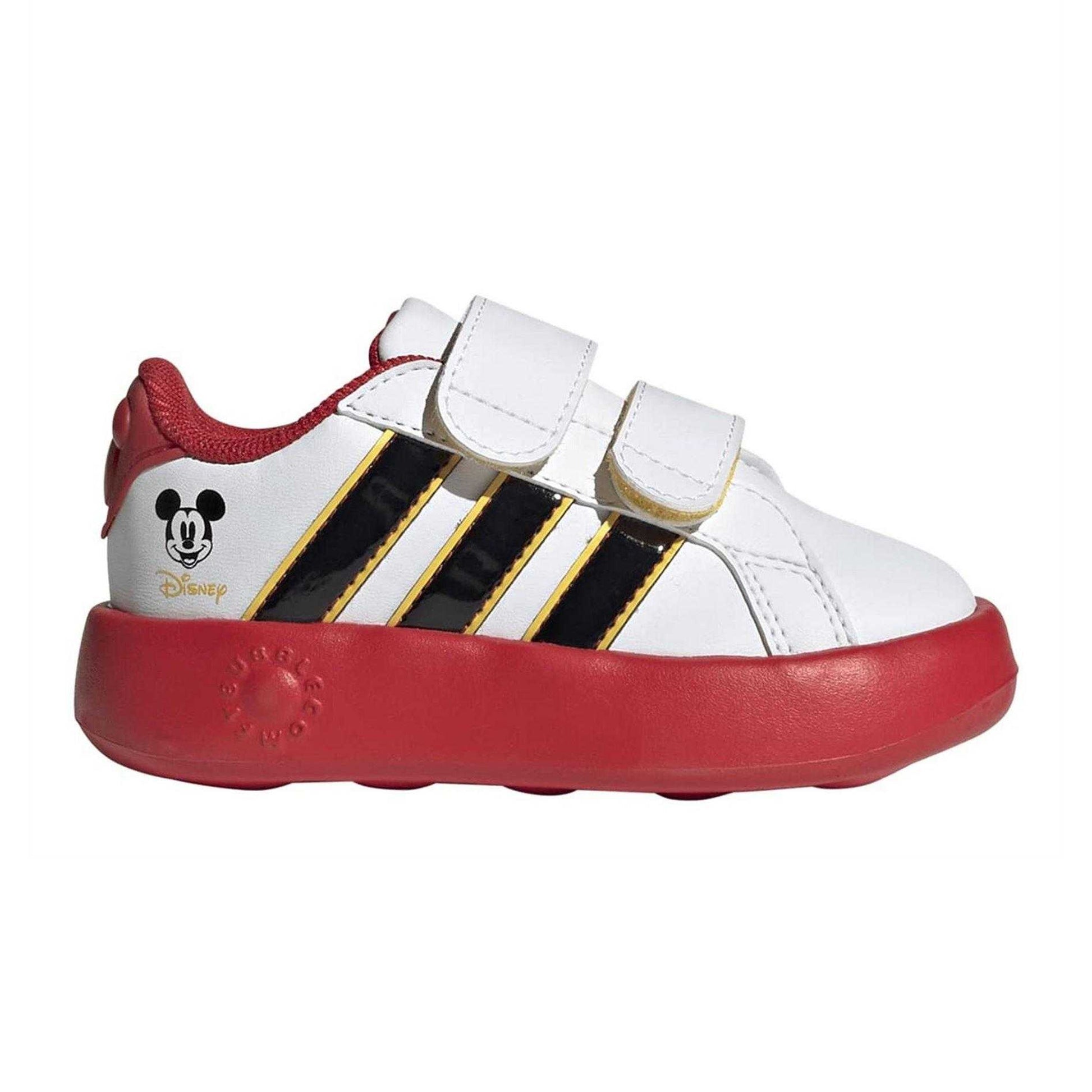 White - Front - Mickey Mouse Mens Mickey Mouse Hook and Loop Trainers