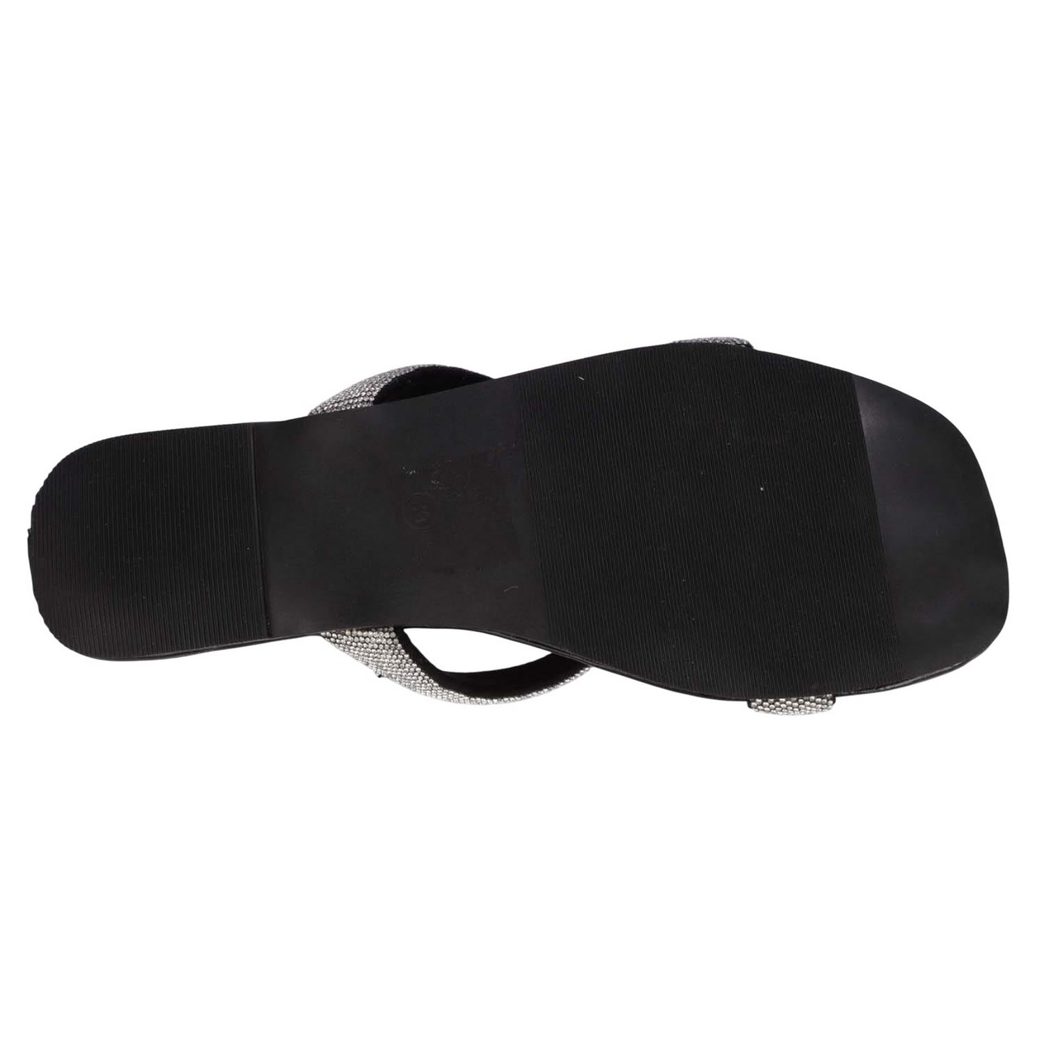 Black - Lifestyle - No Doubt Womens-Ladies Sparkle Double Strap Slip-on Sandals