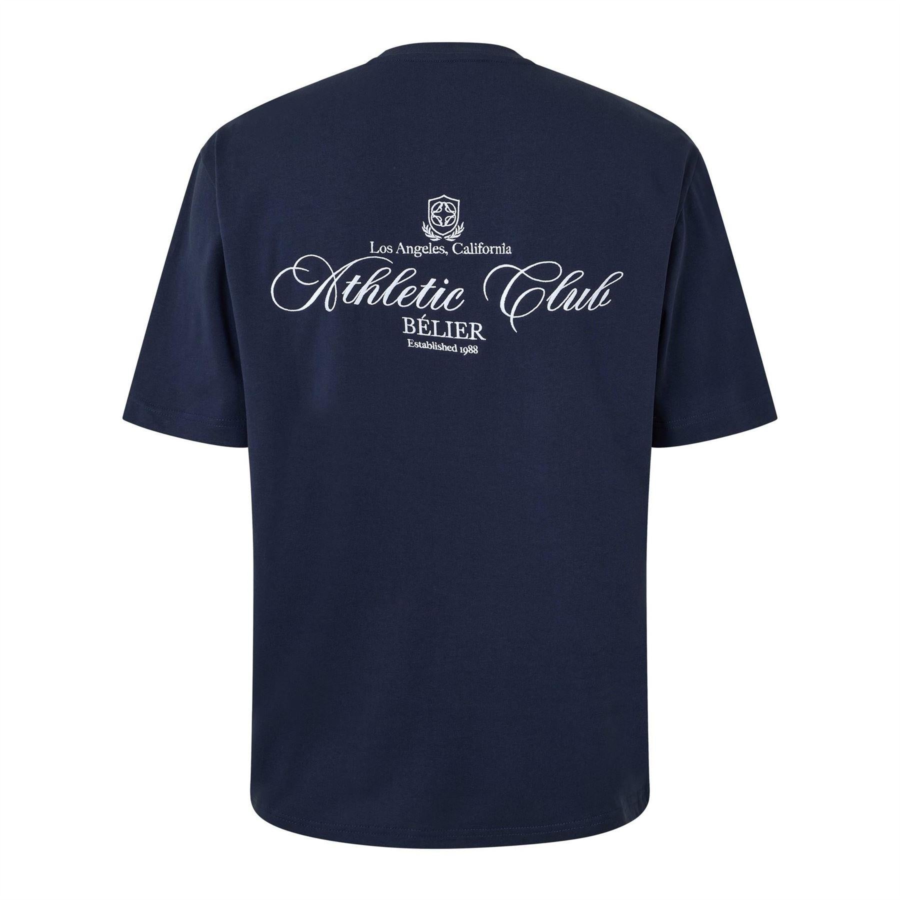 Navy - Back - Belier Mens Printed Athletic T-Shirt