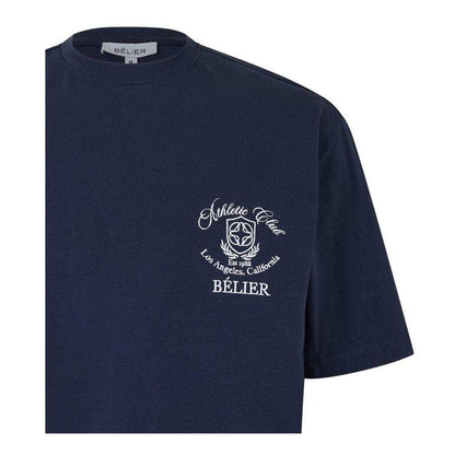 Navy - Side - Belier Mens Printed Athletic T-Shirt
