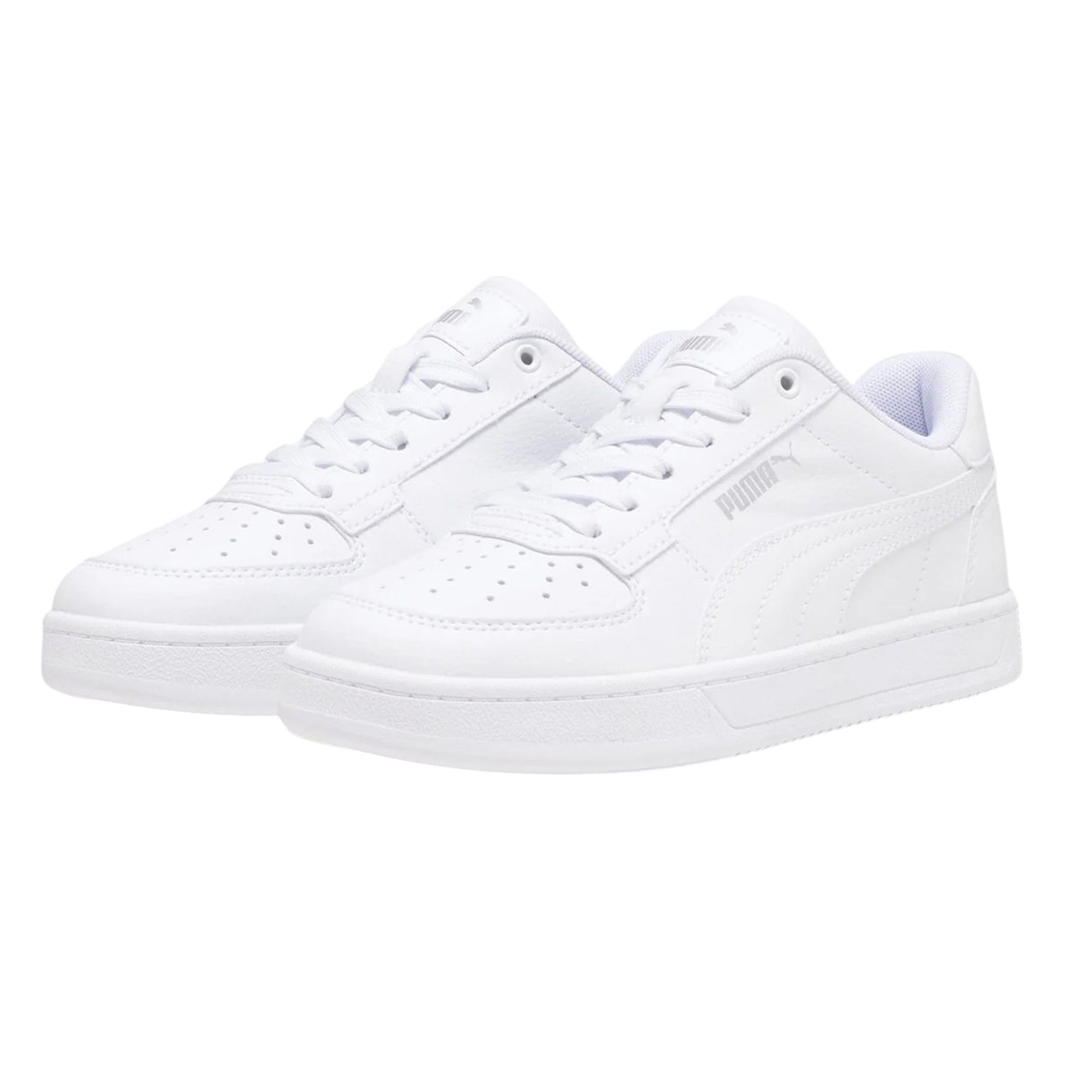 White - Side - Puma Childrens-Kids 2.0 Leopard Print Trainers