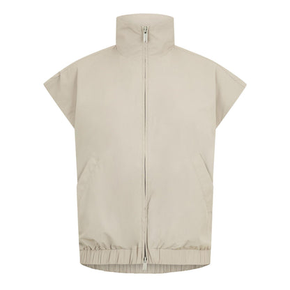 Seal Grey - Front - Fear Of God Essentials Womens-Ladies Full Zip Sleeveless Crop Top