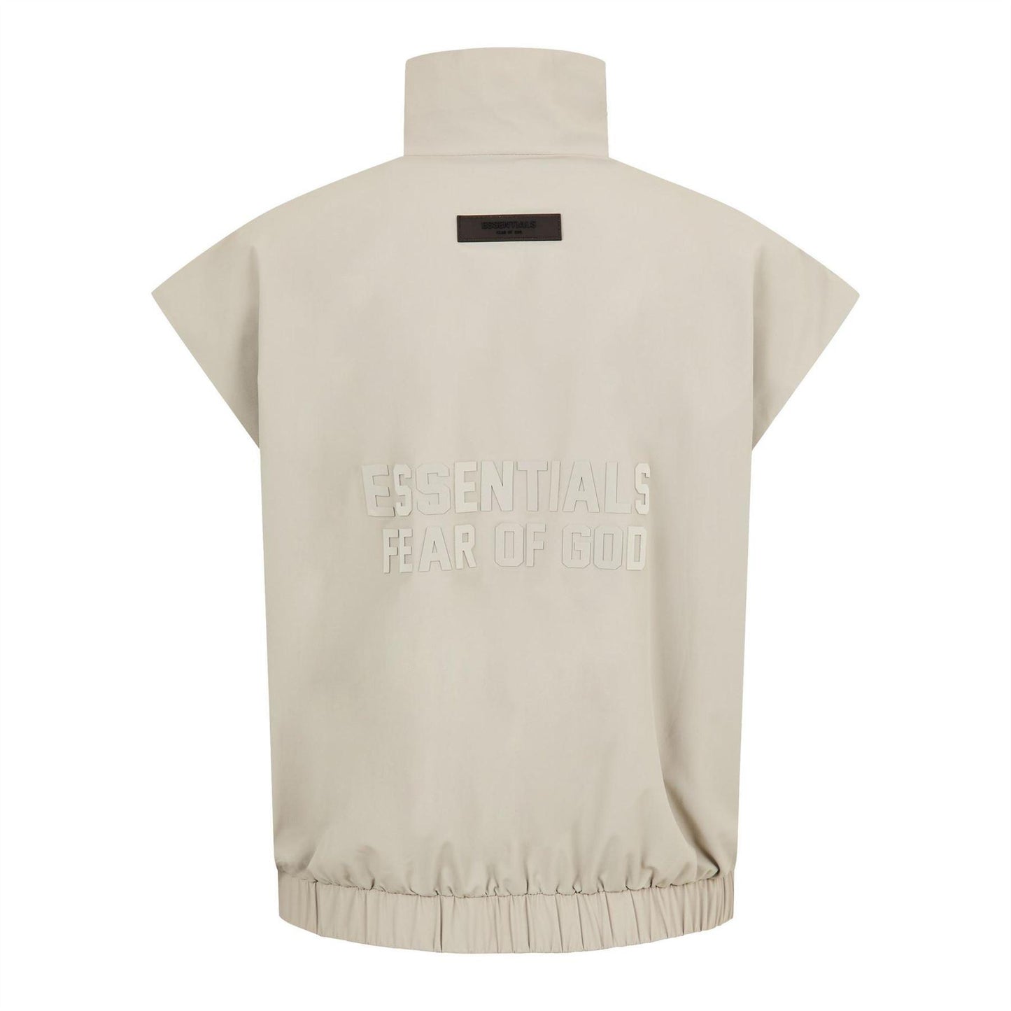Seal Grey - Back - Fear Of God Essentials Womens-Ladies Full Zip Sleeveless Crop Top