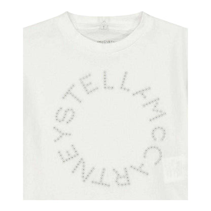 White - Side - Stella McCartney Girls Cropped Crop Top