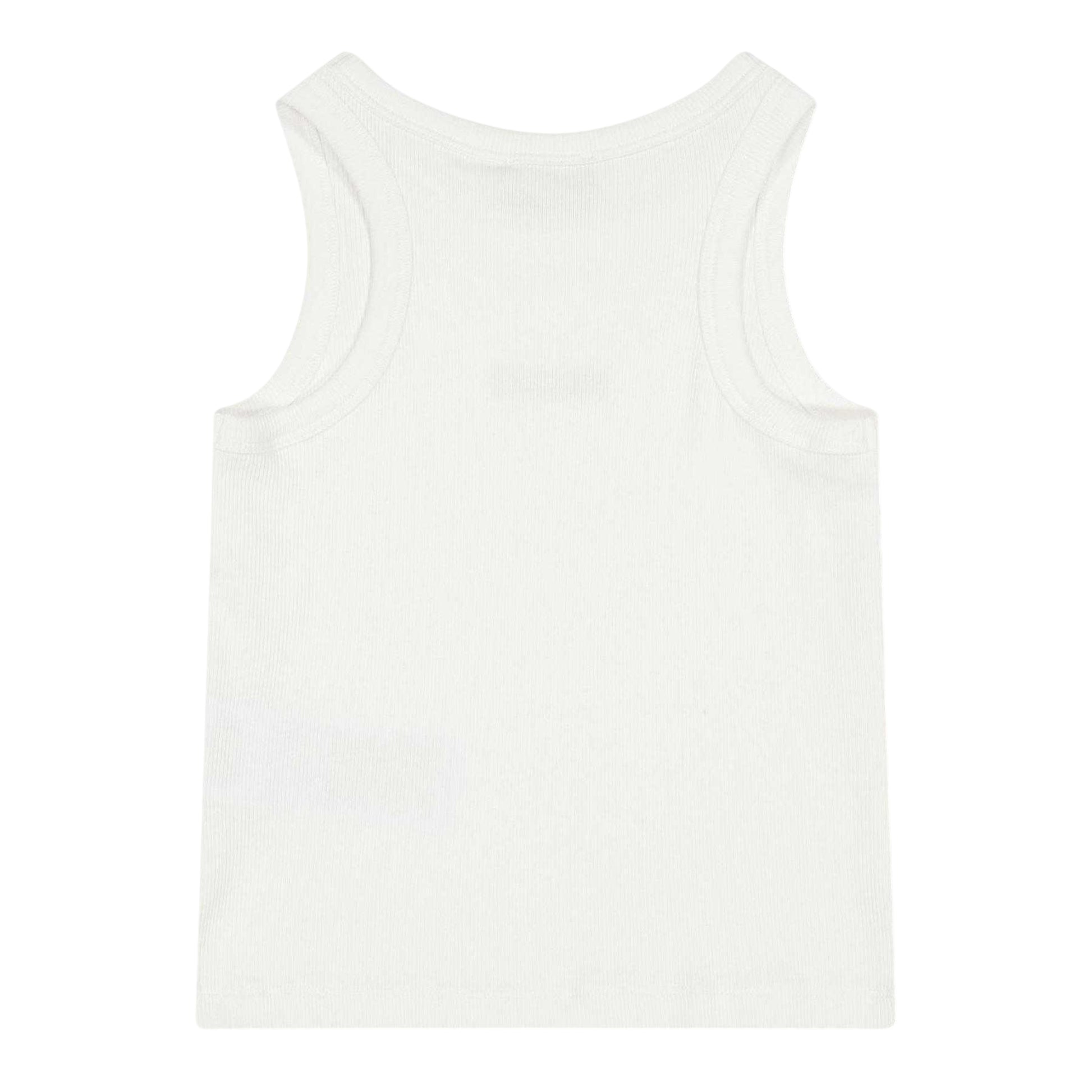White - Back - Moschino Girls Logo Ribbed Short-Sleeved Crop Top