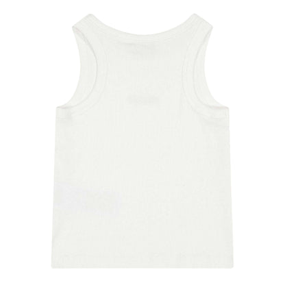 White - Back - Moschino Girls Logo Ribbed Short-Sleeved Crop Top