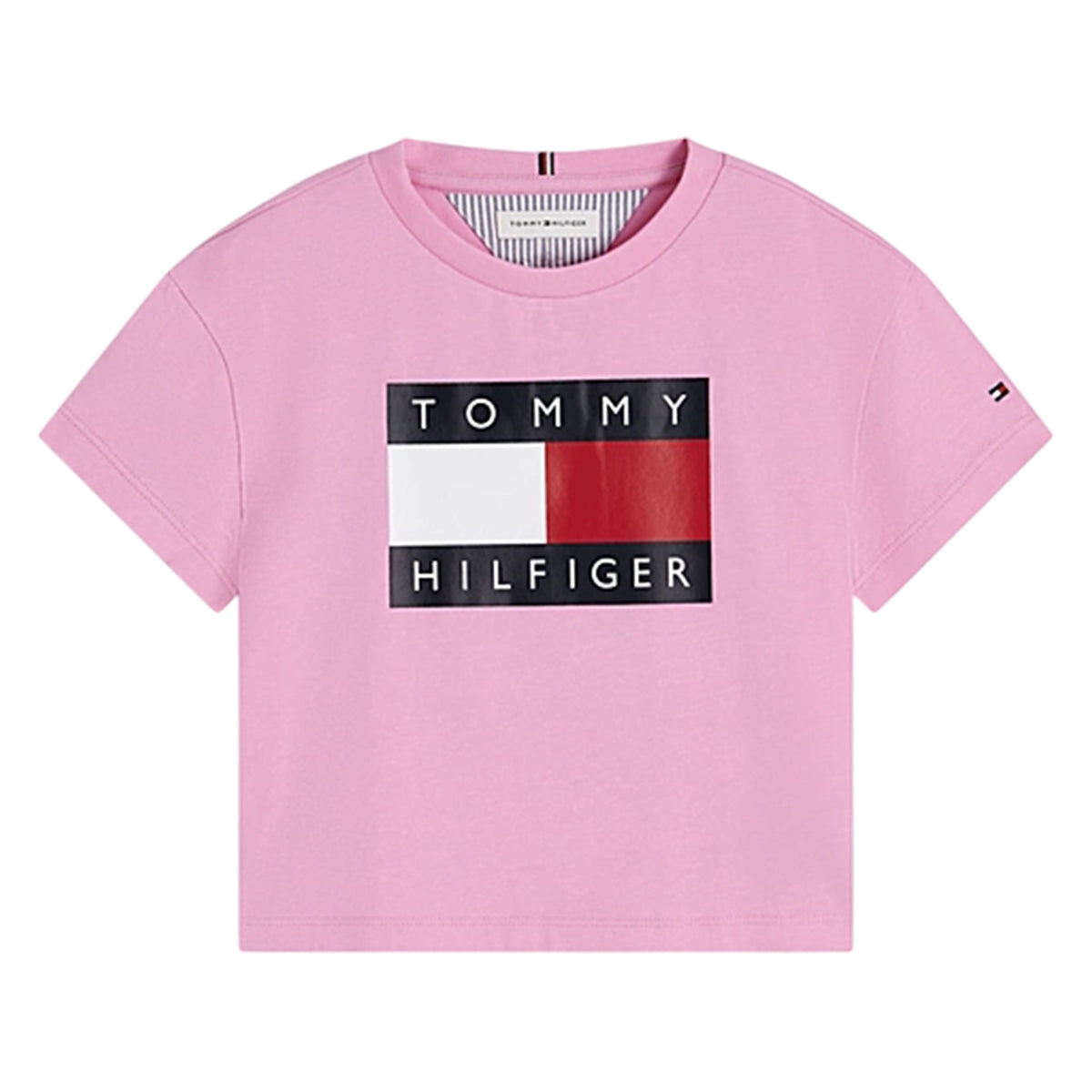 Pink - Front - Tommy Hilfiger Girls Cotton Crop Top