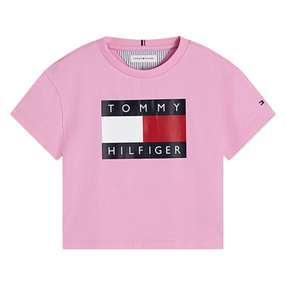 Pink - Front - Tommy Hilfiger Girls Cotton Crop Top