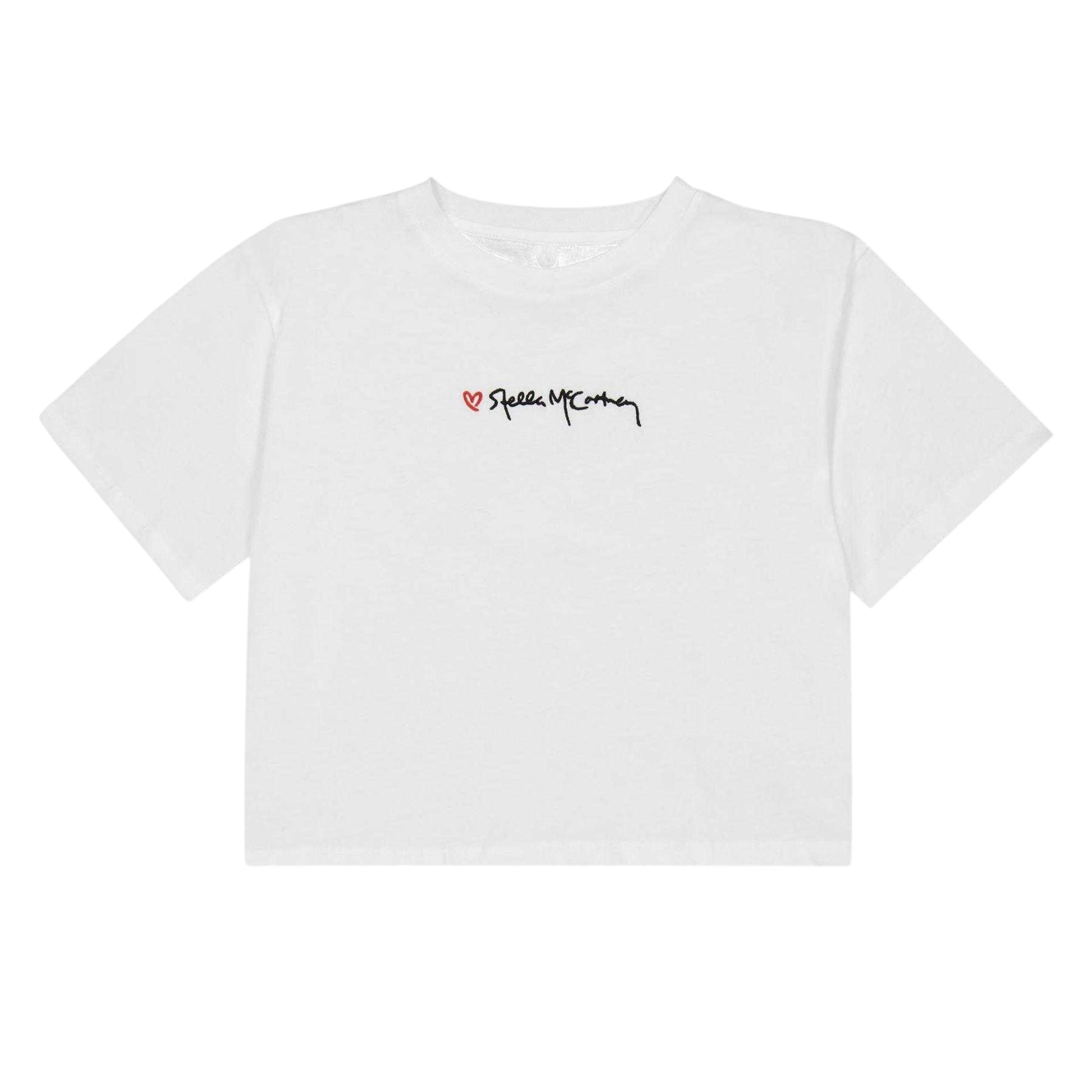 White - Front - Stella McCartney Girls Logo Crop Top