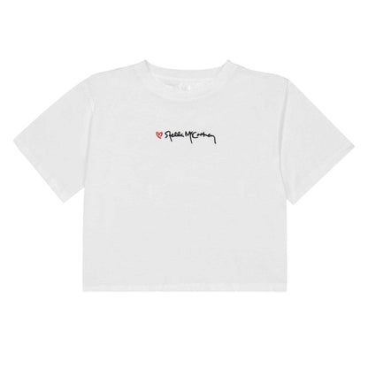 White - Front - Stella McCartney Girls Logo Crop Top