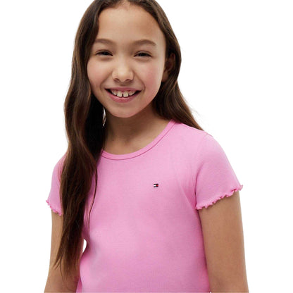 Pink - Side - Tommy Hilfiger Girls Crop Top