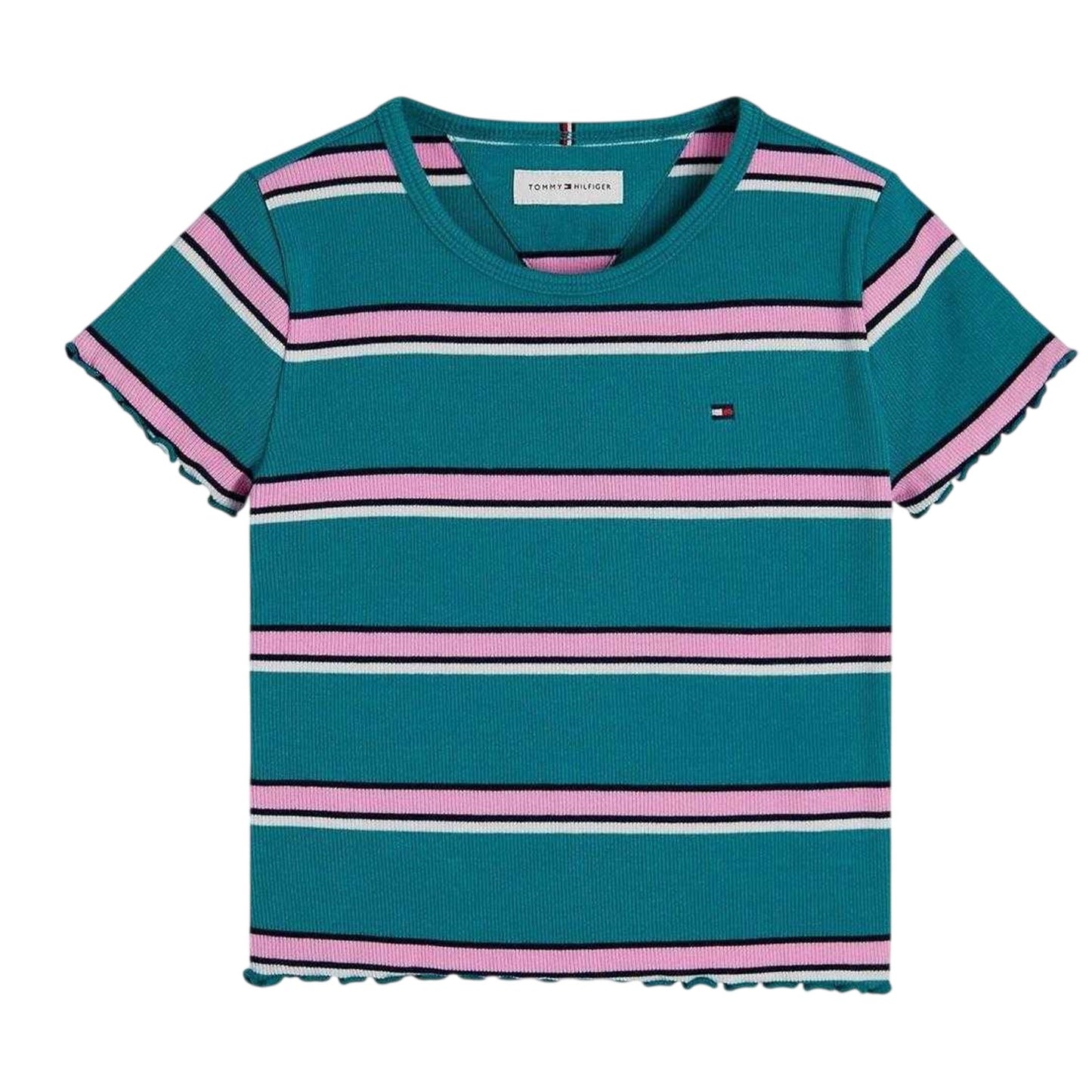 Teal - Front - Tommy Hilfiger Girls Crop Top