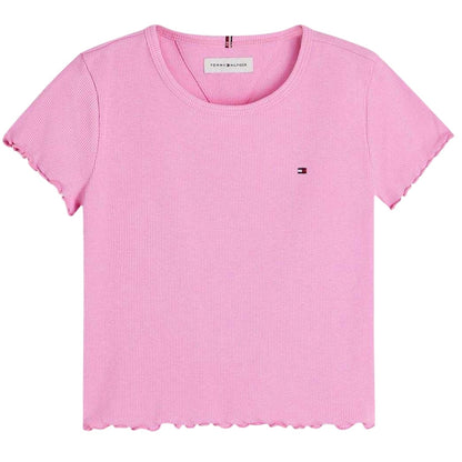 Pink - Front - Tommy Hilfiger Girls Crop Top