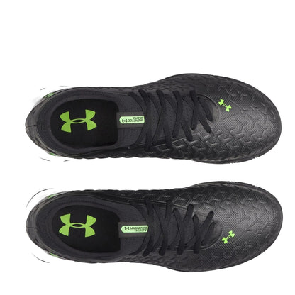 Black-Green - Side - Under Armour Mens Magnetico Textured Football Boots