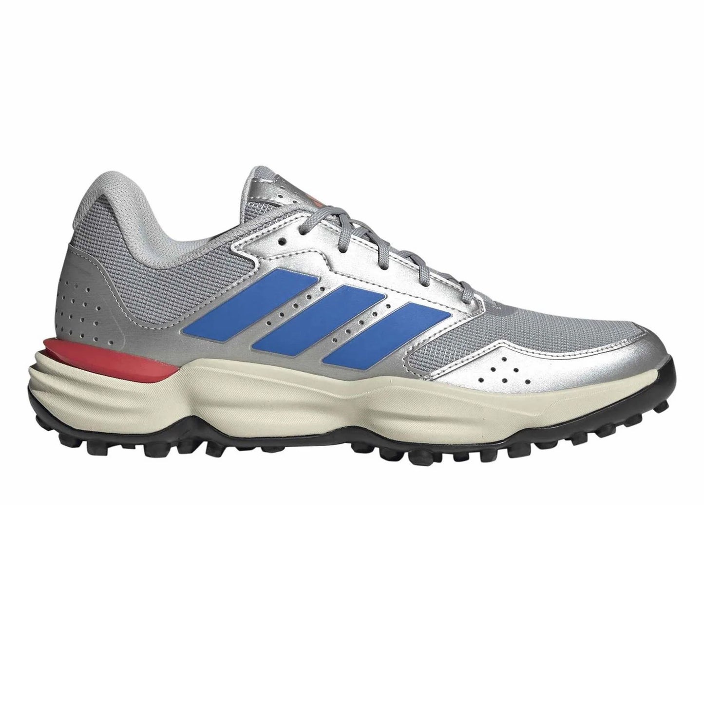 Metallic Silver - Front - Adidas Mens 3 Stripes Hockey Shoes