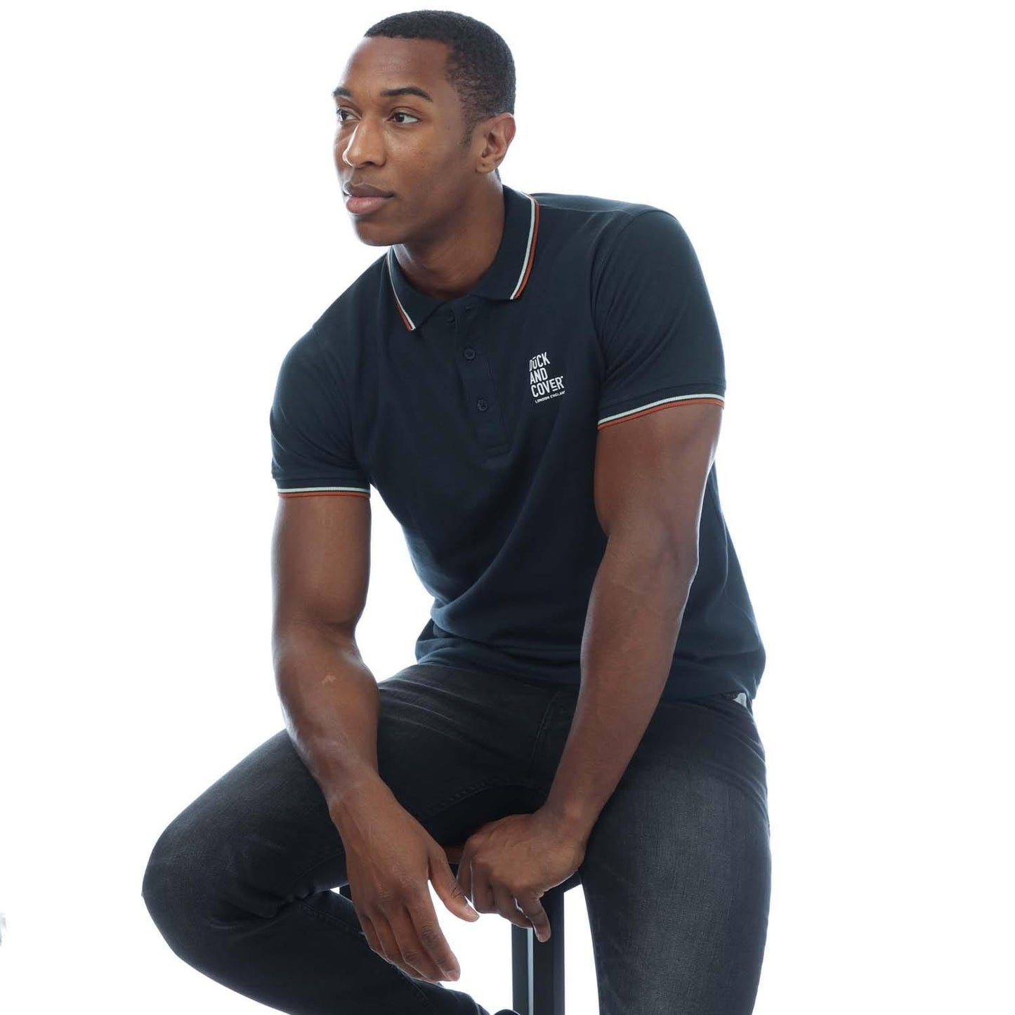 Green-Light Green-Blue - Close up - Duck and Cover Mens Melports Polo Shirt