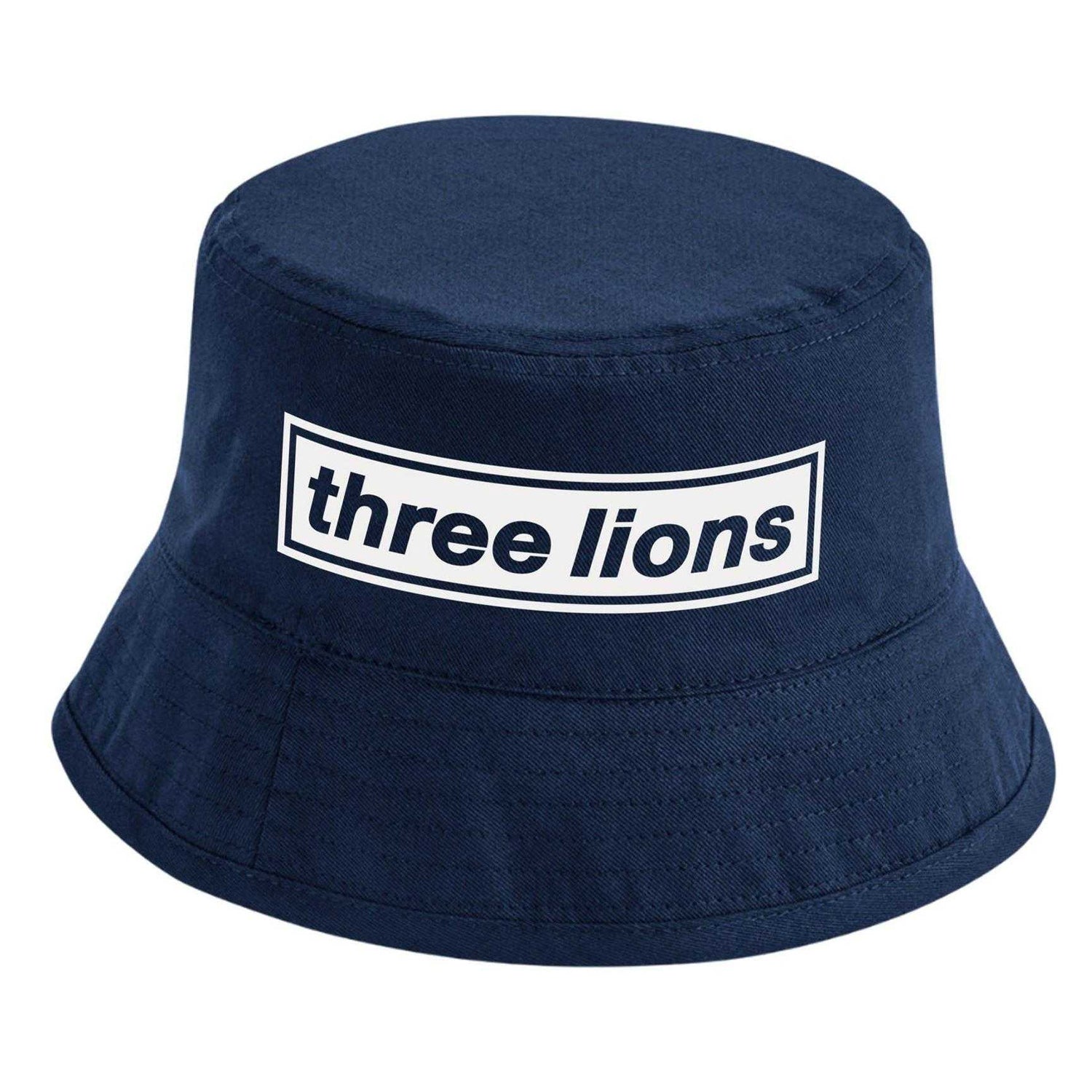 Blue - Front - Sport Direct Three Lions Bucket Hat