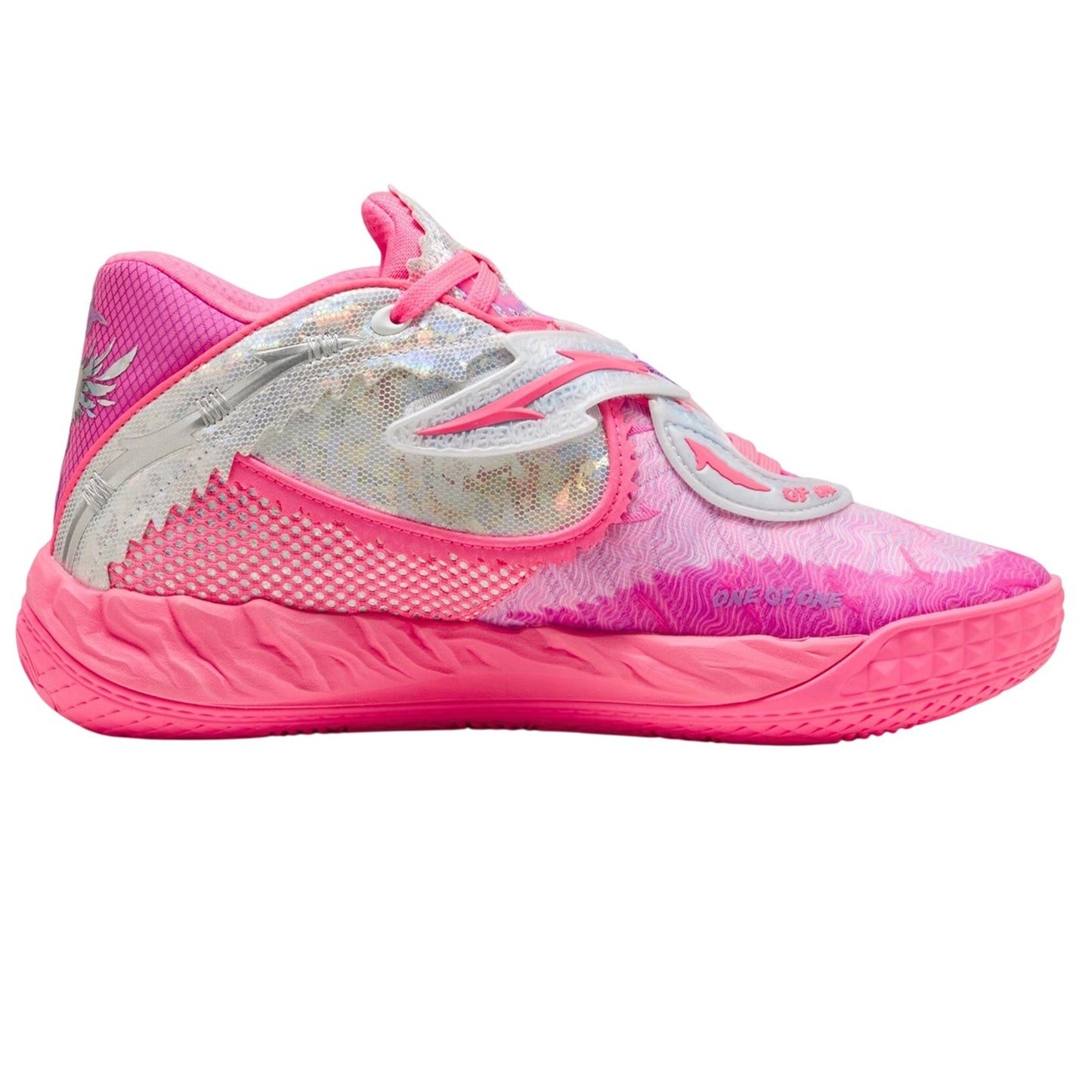 Pink-Silver - Front - Puma Childrens-Kids MB05 World Tour World Tour Line Trainers