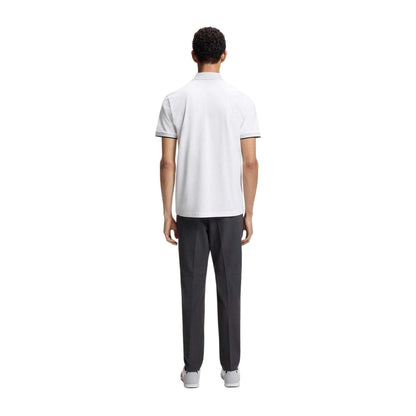 White - Back - Boss Mens Chip Paddy Short-Sleeved Golf Polo Shirt