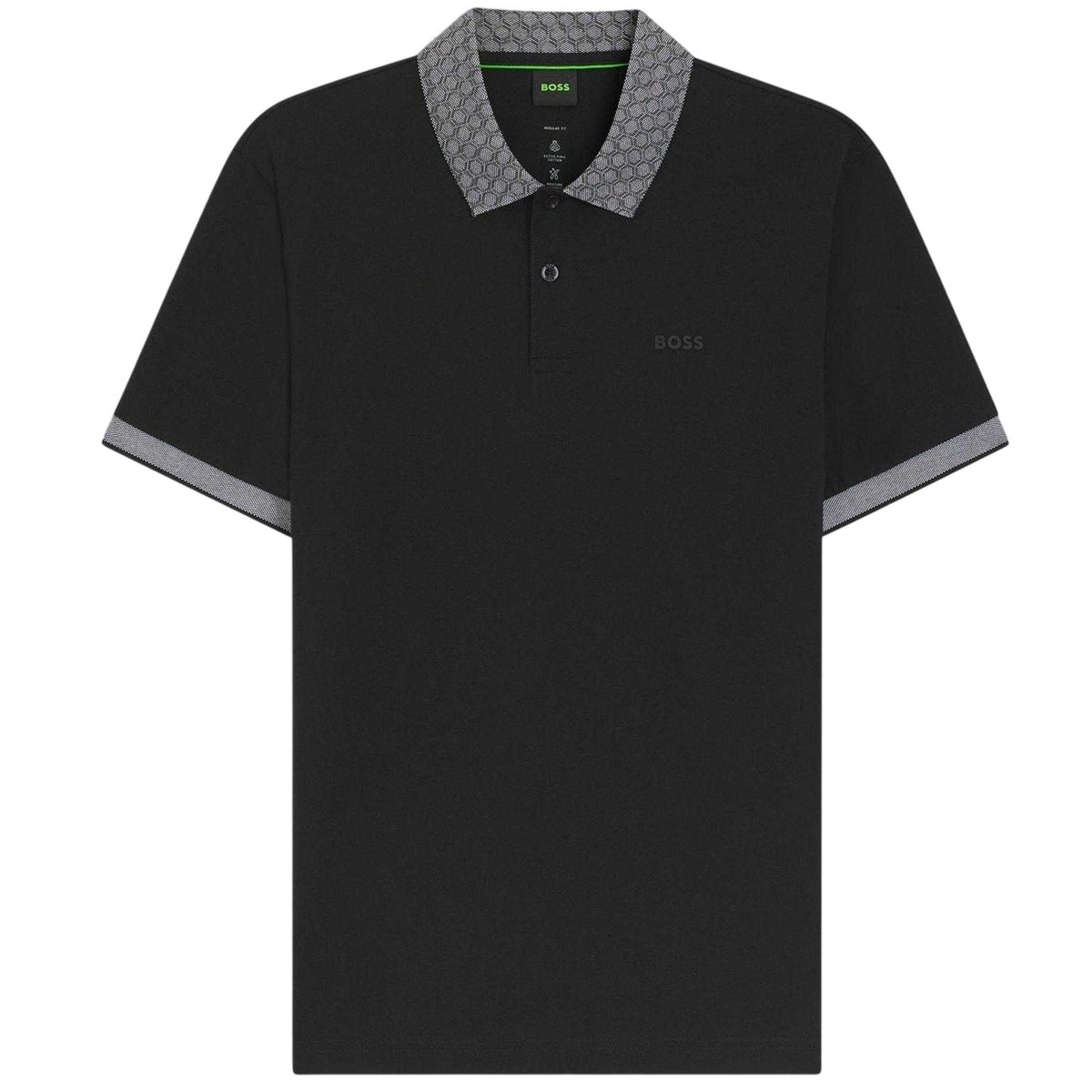 Black - Front - Boss Mens Chip Paddy Short-Sleeved Golf Polo Shirt