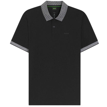 Black - Front - Boss Mens Chip Paddy Short-Sleeved Golf Polo Shirt