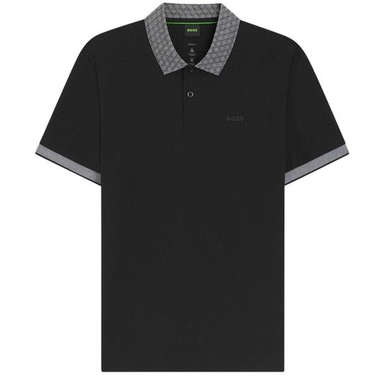 Black - Front - Boss Mens Chip Paddy Short-Sleeved Golf Polo Shirt