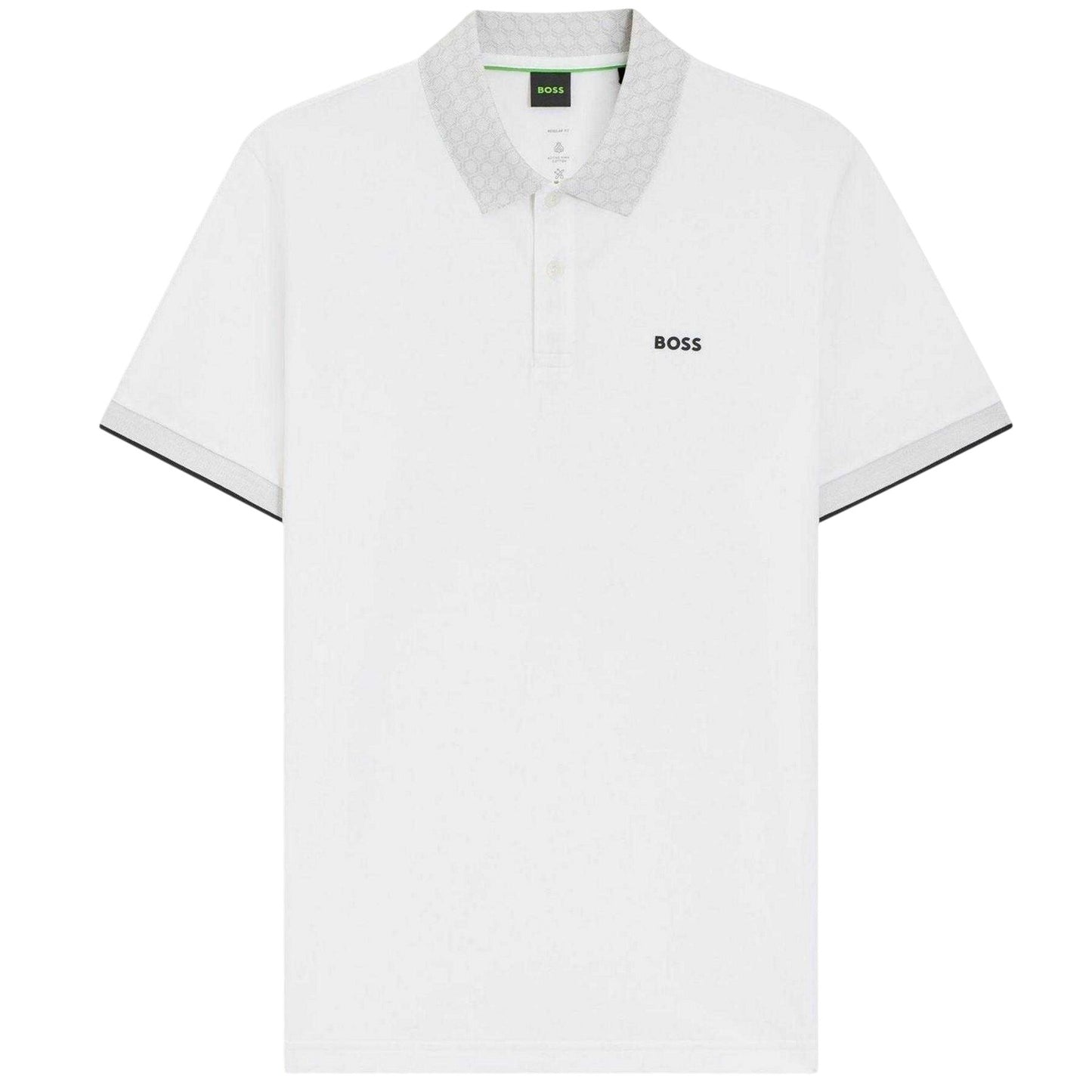 White - Front - Boss Mens Chip Paddy Short-Sleeved Golf Polo Shirt