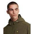 Olive - Side - Lyle & Scott Mens Embroidered Logo Soft Shell Jacket