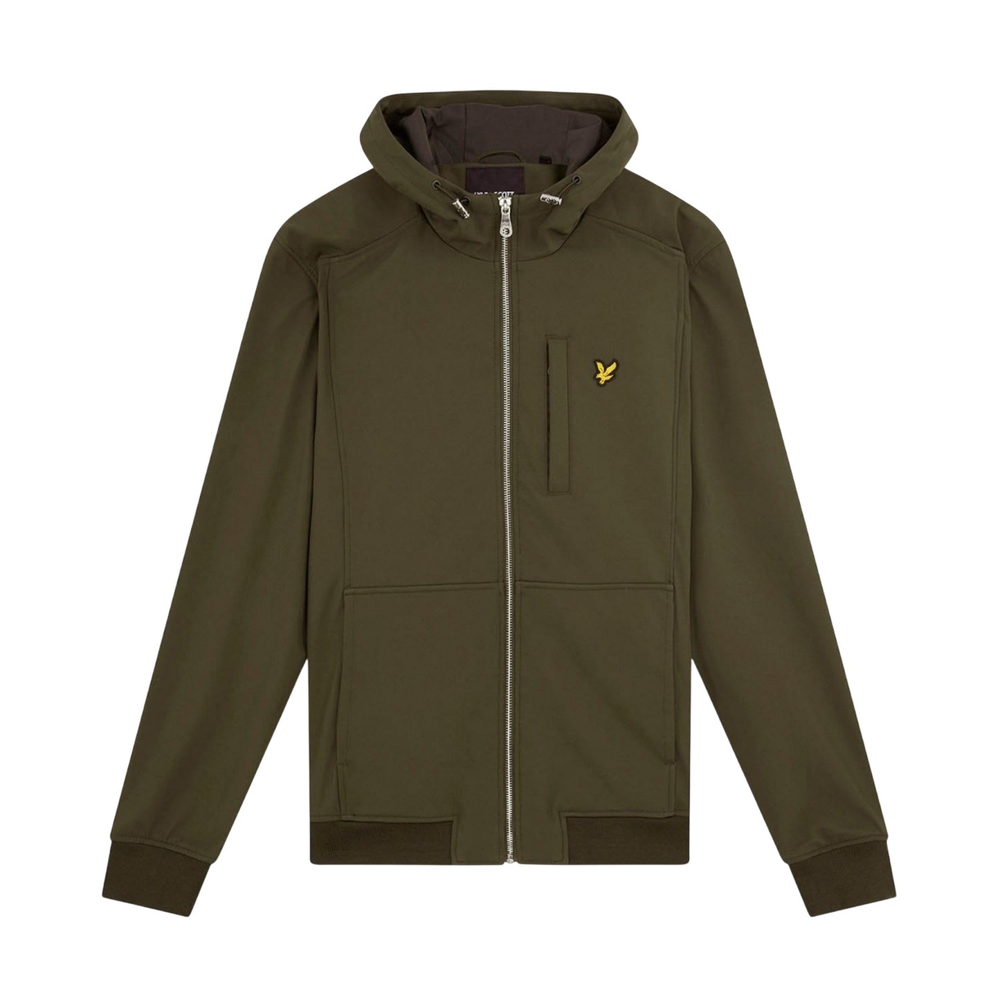 Olive - Front - Lyle & Scott Mens Embroidered Logo Soft Shell Jacket