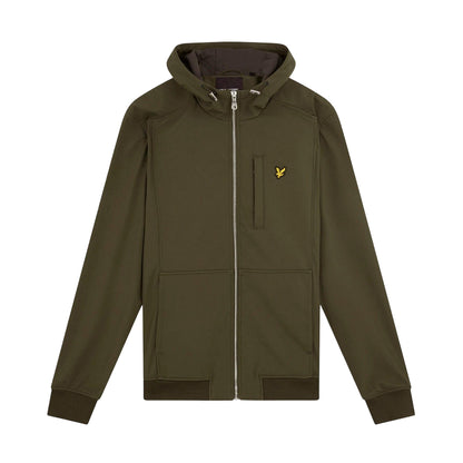 Olive - Front - Lyle & Scott Mens Embroidered Logo Soft Shell Jacket