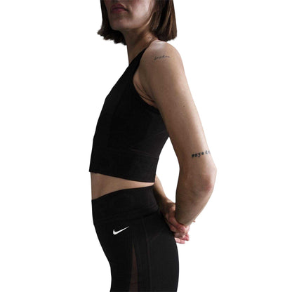 Black - Side - Nike Womens-Ladies Cropped Snug Fit Tank Top